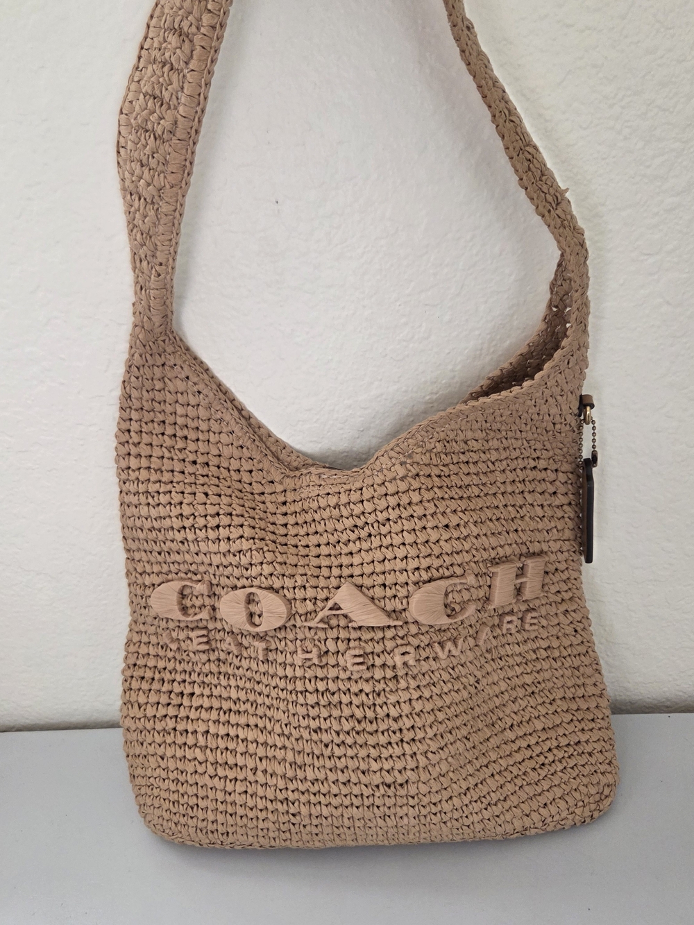 COACH Brooklyn 28 Small Straw Shoulder Bag